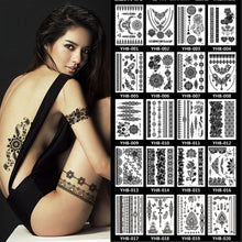 Load image into Gallery viewer, Black Lace Tattoo Stickers Waterproof Long Lasting Tattoo Stickers Temporary Body Art Tattoo Stickers For Women
