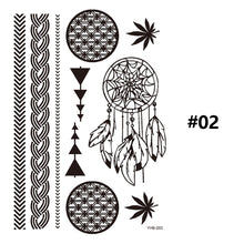 Load image into Gallery viewer, Black Lace Tattoo Stickers Waterproof Long Lasting Tattoo Stickers Temporary Body Art Tattoo Stickers For Women
