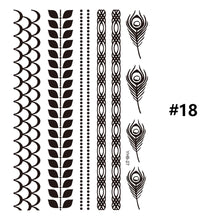 Load image into Gallery viewer, Black Lace Tattoo Stickers Waterproof Long Lasting Tattoo Stickers Temporary Body Art Tattoo Stickers For Women
