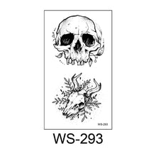 Load image into Gallery viewer, Literary Tattoo Stickers Black White Mountains Forest Whale Tattoo Stickers Waterproof Long Lasting Body Art Tattoo Stickers
