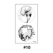 Load image into Gallery viewer, Literary Tattoo Stickers Black White Mountains Forest Whale Tattoo Stickers Waterproof Long Lasting Body Art Tattoo Stickers
