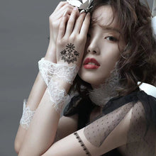 Load image into Gallery viewer, Lace Tattoo Stickers Black Bow Tattoo Stickers Waterproof Long Lasting Tattoo Stickers Body Art Tattoo Stickers For Women
