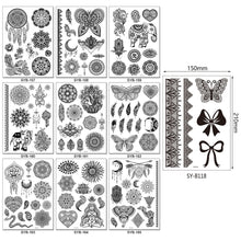 Load image into Gallery viewer, Lace Tattoo Stickers Black Bow Tattoo Stickers Waterproof Long Lasting Tattoo Stickers Body Art Tattoo Stickers For Women
