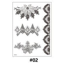 Load image into Gallery viewer, Lace Tattoo Stickers Black Bow Tattoo Stickers Waterproof Long Lasting Tattoo Stickers Body Art Tattoo Stickers For Women
