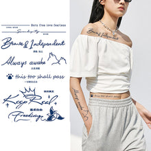 Load image into Gallery viewer, Small Fresh Herbal Tattoo Stickers English Letter Tattoo Stickers Waterproof Long Lasting Body Art Tattoo Stickers
