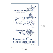 Load image into Gallery viewer, Small Fresh Herbal Tattoo Stickers English Letter Tattoo Stickers Waterproof Long Lasting Body Art Tattoo Stickers
