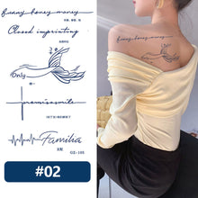 Load image into Gallery viewer, Small Fresh Herbal Tattoo Stickers English Letter Tattoo Stickers Waterproof Long Lasting Body Art Tattoo Stickers
