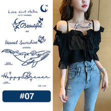 Load image into Gallery viewer, Small Fresh Herbal Tattoo Stickers English Letter Tattoo Stickers Waterproof Long Lasting Body Art Tattoo Stickers
