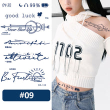 Load image into Gallery viewer, Small Fresh Herbal Tattoo Stickers English Letter Tattoo Stickers Waterproof Long Lasting Body Art Tattoo Stickers
