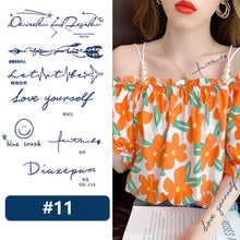 Load image into Gallery viewer, Small Fresh Herbal Tattoo Stickers English Letter Tattoo Stickers Waterproof Long Lasting Body Art Tattoo Stickers
