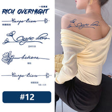 Load image into Gallery viewer, Small Fresh Herbal Tattoo Stickers English Letter Tattoo Stickers Waterproof Long Lasting Body Art Tattoo Stickers
