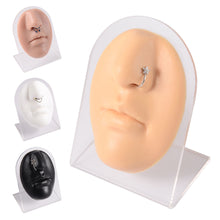 Load image into Gallery viewer, Face Silicone Model With Clear Board Lipstick Model Puncture Training Model Nose Nail Nose Ring Lip Nail Display
