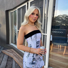 Load image into Gallery viewer, New Style Women Slim Fit Printed Tube Top Sexy Off Shoulder Top Suit Buttock Slim Fit Skirt Outfit
