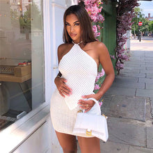 Load image into Gallery viewer, Women Summer Skinny Elastic Force Halter Neck Backless Vest Outfits High Waist Knitted Skirt Suit Two Piece Sets
