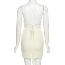 Load image into Gallery viewer, Women Summer Skinny Elastic Force Halter Neck Backless Vest Outfits High Waist Knitted Skirt Suit Two Piece Sets
