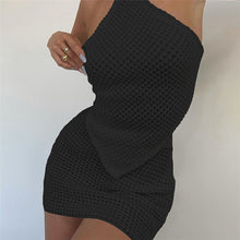 Load image into Gallery viewer, Women Summer Skinny Elastic Force Halter Neck Backless Vest Outfits High Waist Knitted Skirt Suit Two Piece Sets
