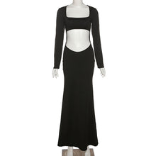Load image into Gallery viewer, Elegant Sexy Hollow Tube Top Autumn Summer Women Package Hip Solid Color Slim Long Dress
