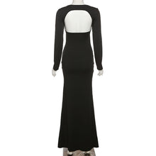 Load image into Gallery viewer, Elegant Sexy Hollow Tube Top Autumn Summer Women Package Hip Solid Color Slim Long Dress
