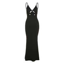 Load image into Gallery viewer, Autumn Summer Fashion Trend Women Sleeveless Suspenders Backless Hollow Sexy Low-cut Slim Elegant Party Wear Long Dress
