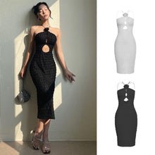 Load image into Gallery viewer, Summer Fashion Off Shoulder Laceing Suspenders Backless Hollow Waist Women Sexy Elegant Slim Fit Dress
