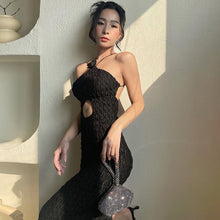 Load image into Gallery viewer, Summer Fashion Off Shoulder Laceing Suspenders Backless Hollow Waist Women Sexy Elegant Slim Fit Dress
