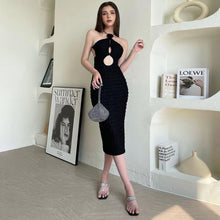 Load image into Gallery viewer, Summer Fashion Off Shoulder Laceing Suspenders Backless Hollow Waist Women Sexy Elegant Slim Fit Dress
