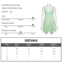 Load image into Gallery viewer, Elegant Solid Color Summer Cutout Slim Sling Dress Off-shoulder Sexy Backless Mesh Slim Female Ruffle Dress
