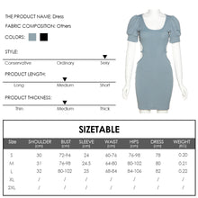 Load image into Gallery viewer, Elegant Fashion Summer Square Neck Short Sleeve Backless Hollow Tight Waist Hip Slim Women Girls Dress
