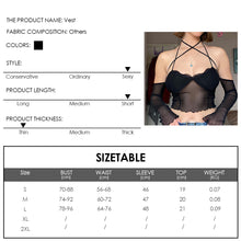 Load image into Gallery viewer, Sexy Mesh Transparent Summer Halterneck Off Shoulder Crop Top Backless Women Slim-fit Vest With Sleeves
