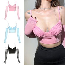 Load image into Gallery viewer, V-neck Sexy Tank Top Halter Backless Women Summer Crop Camisole Casual Tube Top With Half Sleeves Slim Fit T-shirt
