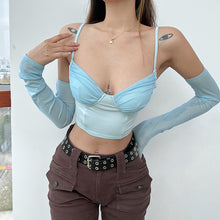Load image into Gallery viewer, V-neck Sexy Tank Top Halter Backless Women Summer Crop Camisole Casual Tube Top With Half Sleeves Slim Fit T-shirt
