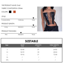 Load image into Gallery viewer, Cool Street Style Sexy Cutout Lace-up Fishbone Faux Leather Tunic Top Women Sleeveless Slim Fit Camisole Tight Waist Crop Top
