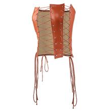 Load image into Gallery viewer, Cool Street Style Sexy Cutout Lace-up Fishbone Faux Leather Tunic Top Women Sleeveless Slim Fit Camisole Tight Waist Crop Top
