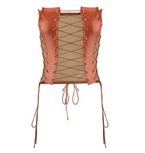Load image into Gallery viewer, Cool Street Style Sexy Cutout Lace-up Fishbone Faux Leather Tunic Top Women Sleeveless Slim Fit Camisole Tight Waist Crop Top
