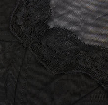 Load image into Gallery viewer, Mesh See-through Elegant Lace Stitching Tops Summer Slightly Transparent Women Long Sleeve T-shirt Low Cut Crop Tops
