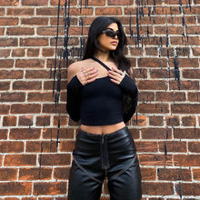 Load image into Gallery viewer, Off Shoulder Irregular Split Half Sleeve Sexy T-shirt Fashion Solid Color Women Slim Crop Tops Daily Out Commute Tee
