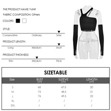 Load image into Gallery viewer, Off Shoulder Irregular Split Half Sleeve Sexy T-shirt Fashion Solid Color Women Slim Crop Tops Daily Out Commute Tee
