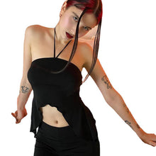Load image into Gallery viewer, Solid Color Two-wear Halterneck Sling Summer Hot Sexy Sleeveless Strapless Fungus Lace Loose Women Crop Tops T-shirt Tube Top

