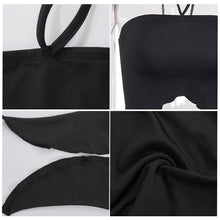 Load image into Gallery viewer, Solid Color Two-wear Halterneck Sling Summer Hot Sexy Sleeveless Strapless Fungus Lace Loose Women Crop Tops T-shirt Tube Top
