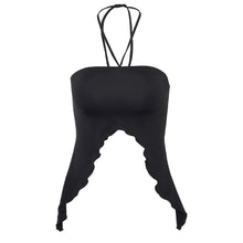 Load image into Gallery viewer, Solid Color Two-wear Halterneck Sling Summer Hot Sexy Sleeveless Strapless Fungus Lace Loose Women Crop Tops T-shirt Tube Top
