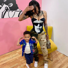 Load image into Gallery viewer, Black White Printing Sleeveless Off Shoulder Irregular V-neck Tube Tops Sexy Summer Club Party Date Slim Fit Vest T-shirt
