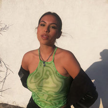 Load image into Gallery viewer, Multi Color Women Backless Sleeveless Fluorescent Neon Print Slim Top Vest Halter Neck Tie Up Tops Off Shoulder Sexy T Shirts
