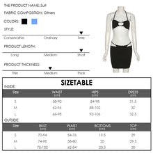 Load image into Gallery viewer, Summer Beach Bikini Outfit Sexy Low-cut Halterneck Solid Color Hollow-out Slim Fit Strappy Wrap Hip Skirt + Tops Suit Two-piece
