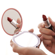 Load image into Gallery viewer, 3 Brightness Portable USB Portable Lamp Mirror with Light Compact LED Mirror StorageTable Mirror Magnifying Creative Cosmetic
