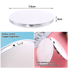 Load image into Gallery viewer, 3 Brightness Portable USB Portable Lamp Mirror with Light Compact LED Mirror StorageTable Mirror Magnifying Creative Cosmetic
