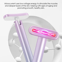 Load image into Gallery viewer, 4 In 1 Red Light Facial Skincare Tool Therapy for Face Neck EMS Microcurrent Face Massage Anti-Aging Skin Tightening Beauty Wand
