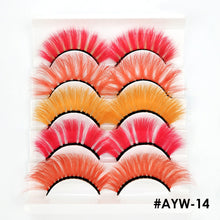 Load image into Gallery viewer, 5 pairs 3D Fake Eyelashes Colorful Faux Mink Lashes Mix Color Pink Blue Red White False Eyelashes Fluffy Soft Cilias Vendor Fake Eyelashes
