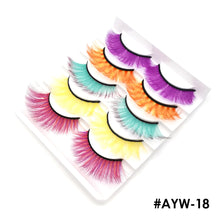 Load image into Gallery viewer, 5 pairs 3D Fake Eyelashes Colorful Faux Mink Lashes Mix Color Pink Blue Red White False Eyelashes Fluffy Soft Cilias Vendor Fake Eyelashes
