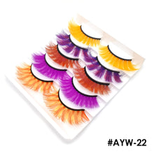 Load image into Gallery viewer, 5 pairs 3D Fake Eyelashes Colorful Faux Mink Lashes Mix Color Pink Blue Red White False Eyelashes Fluffy Soft Cilias Vendor Fake Eyelashes
