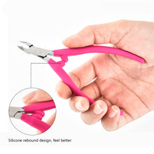 Load image into Gallery viewer, Nail Art Cuticle Nippers Cutter Pliers Silicone Handle Dead Skin Remover Manicure Clipper Scissor Pedicure Fingernail Trimming Tool
